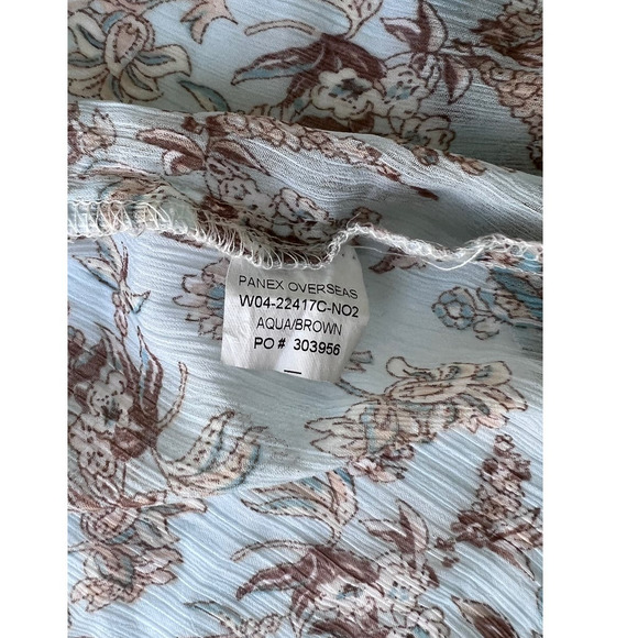 Band of Gypsies Floral Vest - Aqua & Brown Colors, Size Small - Picture 9 of 9